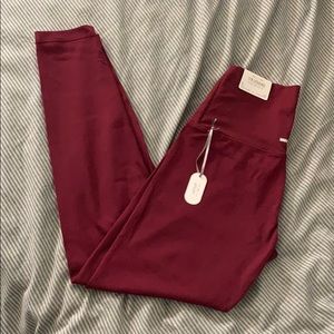 Aerie 7/8 maroon leggings